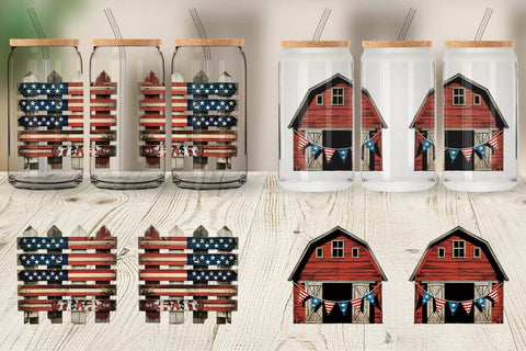 Glass Can Rustic 4th of July Sublimation artnoy 