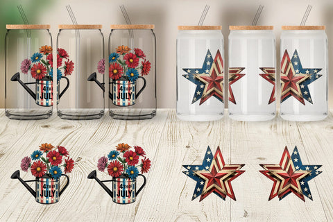Glass Can Rustic 4th of July Sublimation artnoy 