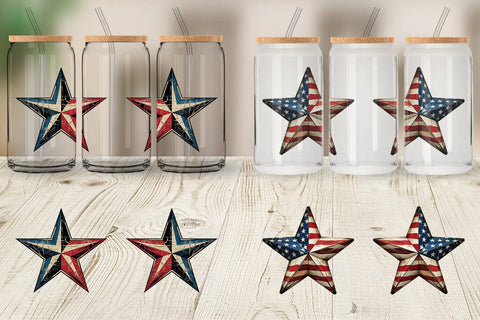 Glass Can Rustic 4th of July Sublimation artnoy 