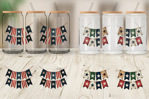 Glass Can Rustic 4th of July Sublimation artnoy 