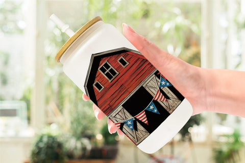 Glass Can Rustic 4th of July Sublimation artnoy 