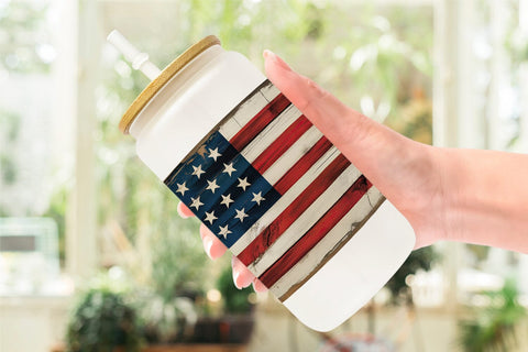 Glass Can Rustic 4th of July Sublimation artnoy 