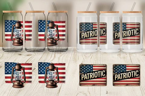 Glass Can Rustic 4th of July Sublimation artnoy 