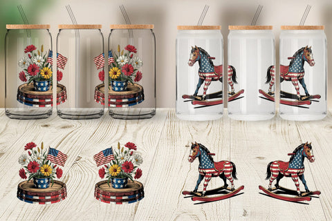 Glass Can Rustic 4th of July Sublimation artnoy 