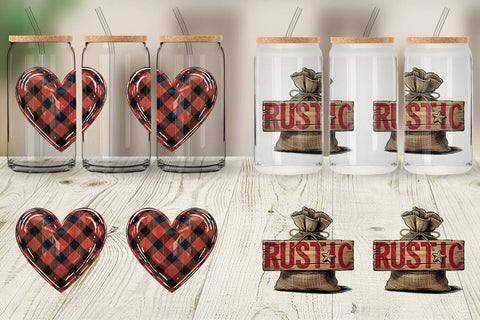 Glass Can Rustic 4th of July Sublimation artnoy 
