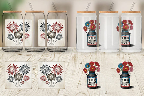 Glass Can Rustic 4th of July Sublimation artnoy 