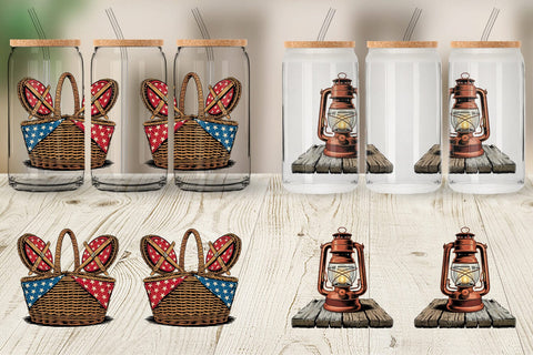 Glass Can Rustic 4th of July Sublimation artnoy 