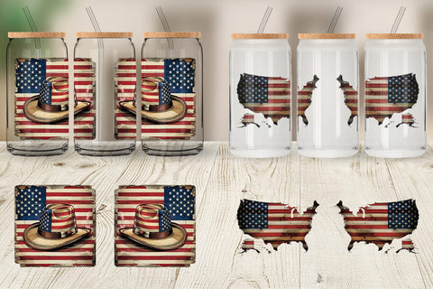 Glass Can Rustic 4th of July Sublimation artnoy 