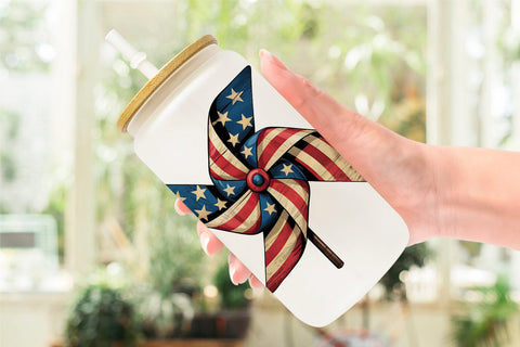 Glass Can Rustic 4th of July Sublimation artnoy 