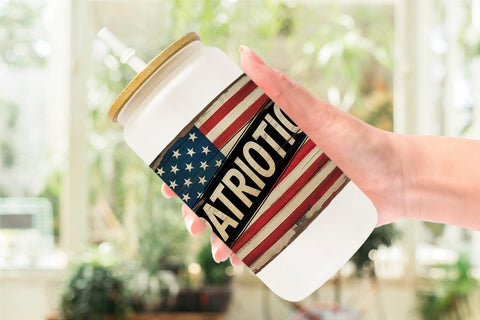 Glass Can Rustic 4th of July Sublimation artnoy 