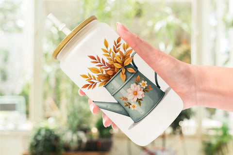 Glass Can Rustic Autumn Charm Sublimation artnoy 