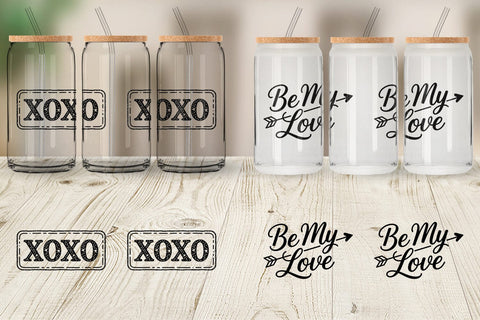 Glass Can Rustic Farmhouse Valentine Quotes Sublimation artnoy 