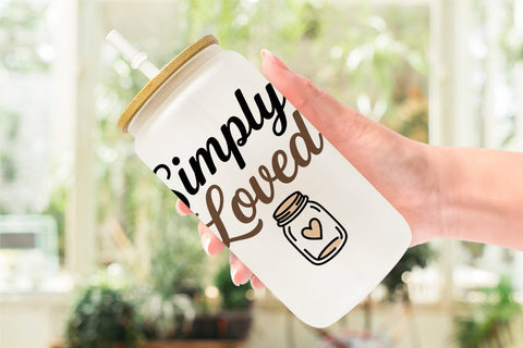 Glass Can Rustic Farmhouse Valentine Quotes Sublimation artnoy 