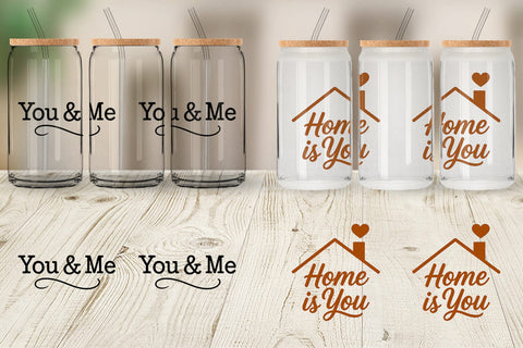 Glass Can Rustic Farmhouse Valentine Quotes Sublimation artnoy 