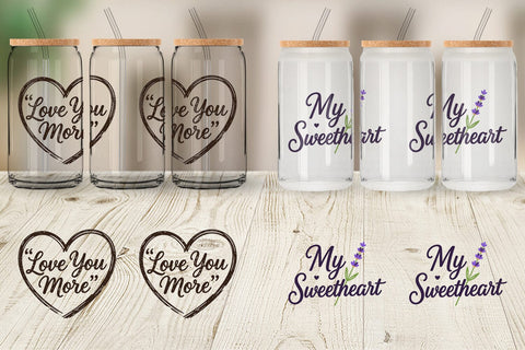 Glass Can Rustic Farmhouse Valentine Quotes Sublimation artnoy 
