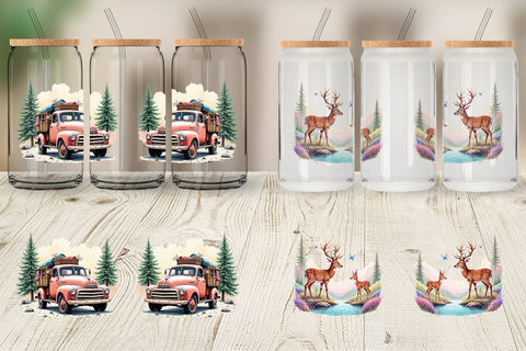 Glass Can Rustic Mountain Escape Sublimation artnoy 