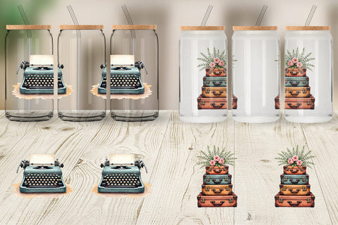 Glass Can Rustic Romance Wedding Decor Elements Sublimation artnoy 