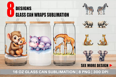 Glass Can Safari Love Sublimation artnoy 