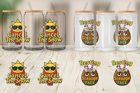 Glass Can Salty Tropical Christmas Sarcastic Quotes Sublimation artnoy 