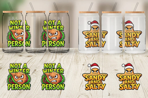 Glass Can Salty Tropical Christmas Sarcastic Quotes Sublimation artnoy 