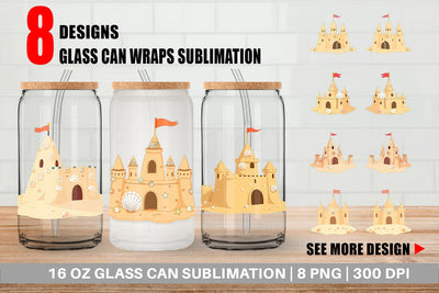 Glass Can Sandcastle Sublimation artnoy 