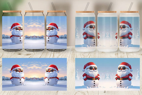 Glass Can Santa Claus Christmas Sublimation artnoy 
