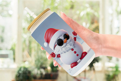 Glass Can Santa Claus Christmas Sublimation artnoy 