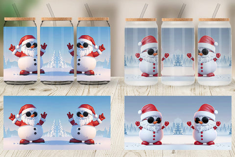 Glass Can Santa Claus Christmas Sublimation artnoy 