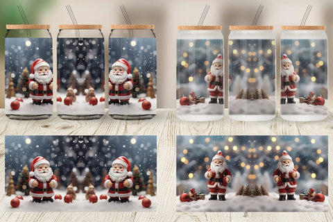 Glass Can Santa Claus Doll Sublimation artnoy 