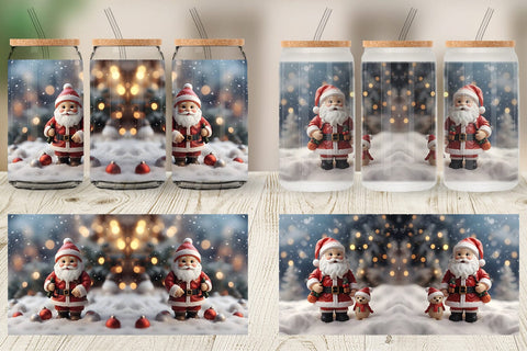 Glass Can Santa Claus Doll Sublimation artnoy 