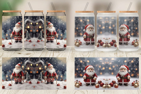 Glass Can Santa Claus Doll Sublimation artnoy 
