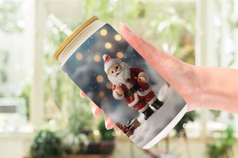 Glass Can Santa Claus Doll Sublimation artnoy 