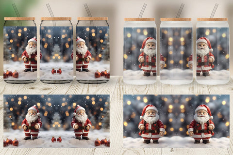 Glass Can Santa Claus Doll Sublimation artnoy 