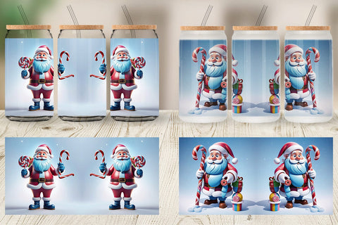Glass Can Santa Claus Sublimation artnoy 