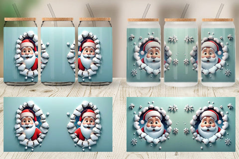 Glass Can Santa Claus Sublimation artnoy 