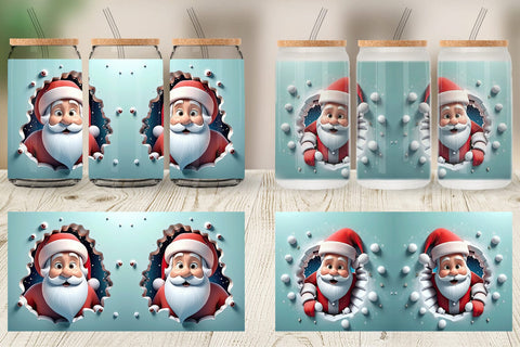 Glass Can Santa Claus Sublimation artnoy 