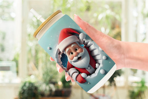 Glass Can Santa Claus Sublimation artnoy 