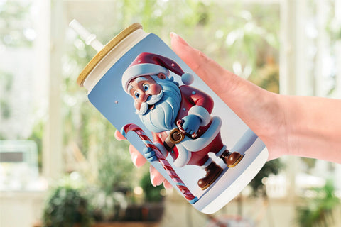 Glass Can Santa Claus Sublimation artnoy 