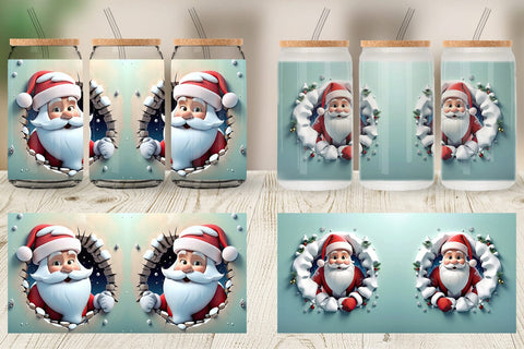 Glass Can Santa Claus Sublimation artnoy 