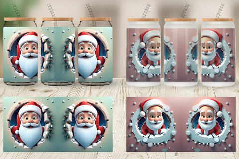 Glass Can Santa Claus Sublimation artnoy 