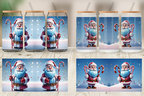 Glass Can Santa Claus Sublimation artnoy 