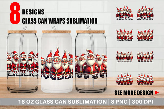 Glass Can Santa Emotion Extravaganza Sublimation artnoy 