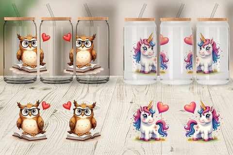 Glass Can Sarcastic Animals Valentine Cynical Critters Watercolor Sublimation artnoy 