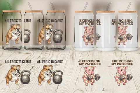 Glass Can Sarcastic Anti Fitness Vintage Sublimation artnoy 