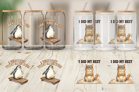 Glass Can Sarcastic Anti Fitness Vintage Sublimation artnoy 