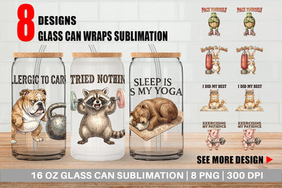 Glass Can Sarcastic Anti Fitness Vintage Sublimation artnoy 