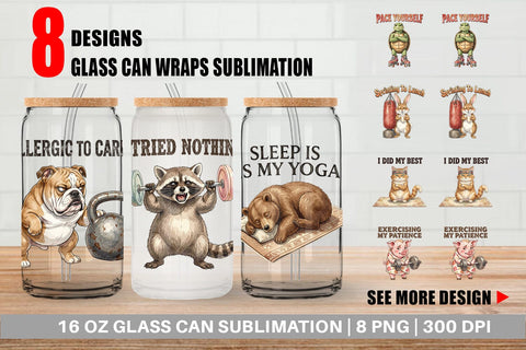 Glass Can Sarcastic Anti Fitness Vintage Sublimation artnoy 