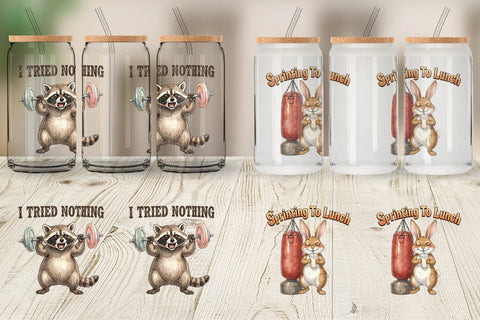 Glass Can Sarcastic Anti Fitness Vintage Sublimation artnoy 