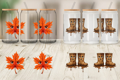 Glass Can Sarcastic Autumn Vibes Sublimation artnoy 