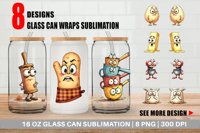 Glass Can Sarcastic Baking Day Sublimation artnoy 